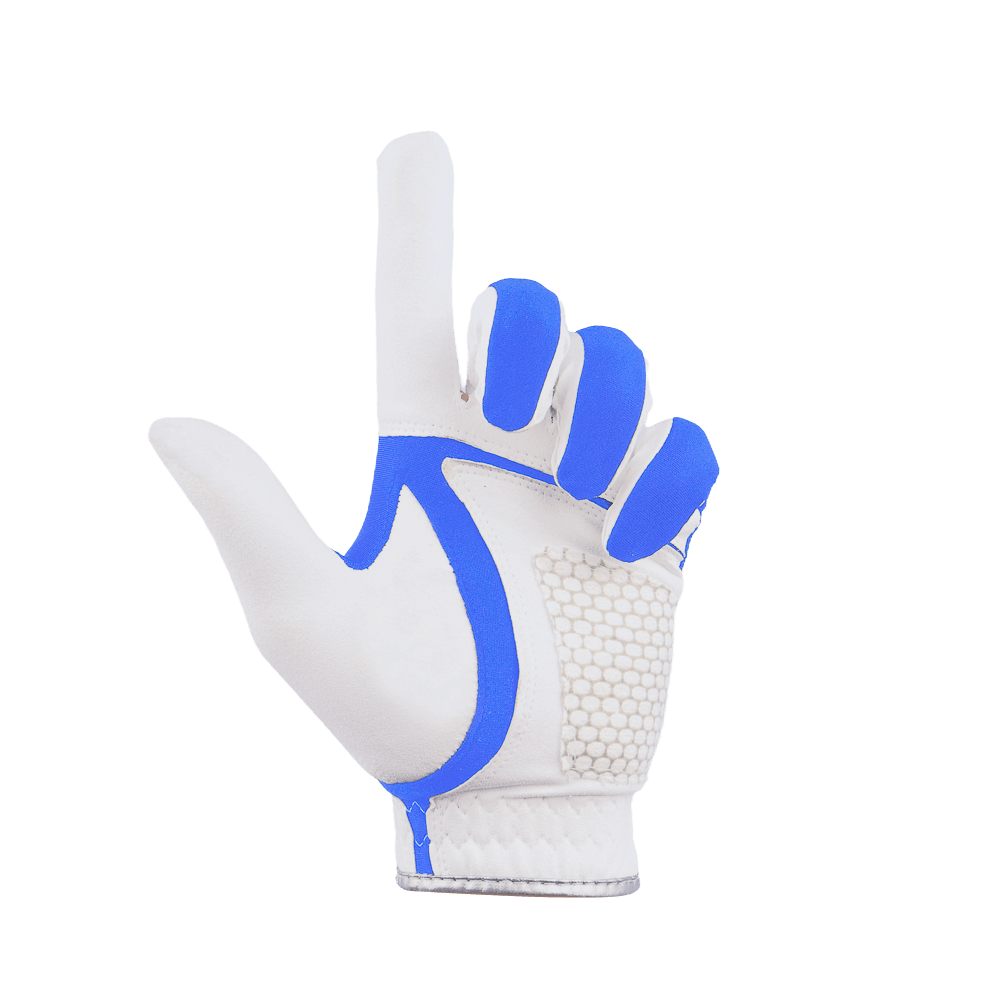 PGA Men's Golf Elastic Cloth Anti-Slip Gloves (White Blue)