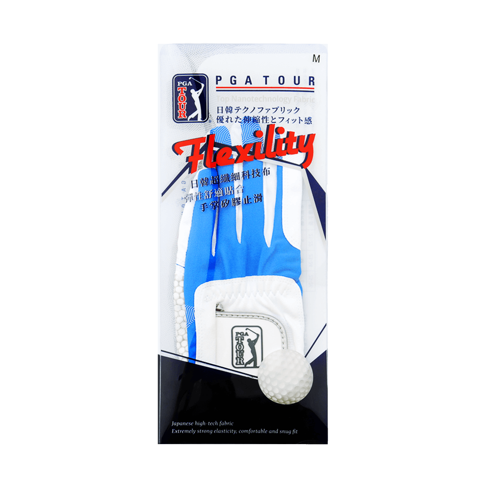 PGA Men's Golf Elastic Cloth Anti-Slip Gloves (White Blue)