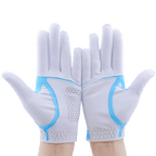 PGA women's golf elastic cloth non-slip gloves (white and light blue)
