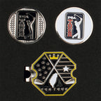 PGA TOUR hexagonal base + double cap clip (black)