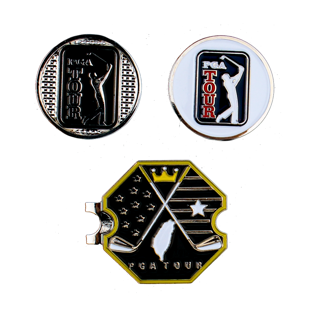 PGA TOUR hexagonal base + double cap clip (black)