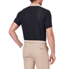 Color-blocked short-sleeved shirt