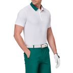 Color-blocked short-sleeved shirt