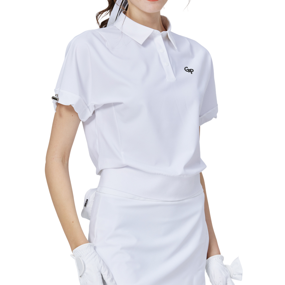 休閑長版寬鬆女短袖上衣(白)