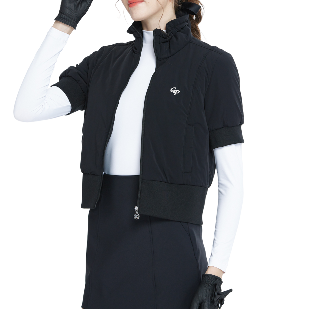 Golf down short-sleeved jacket (black)