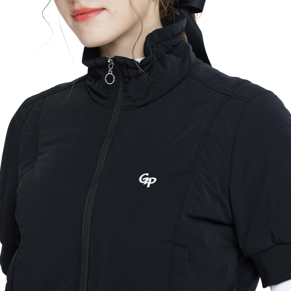 Golf down short-sleeved jacket (black)