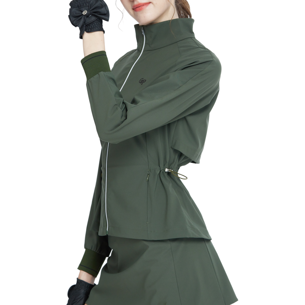 Golf windproof and water-repellent long-sleeved jacket (military green)