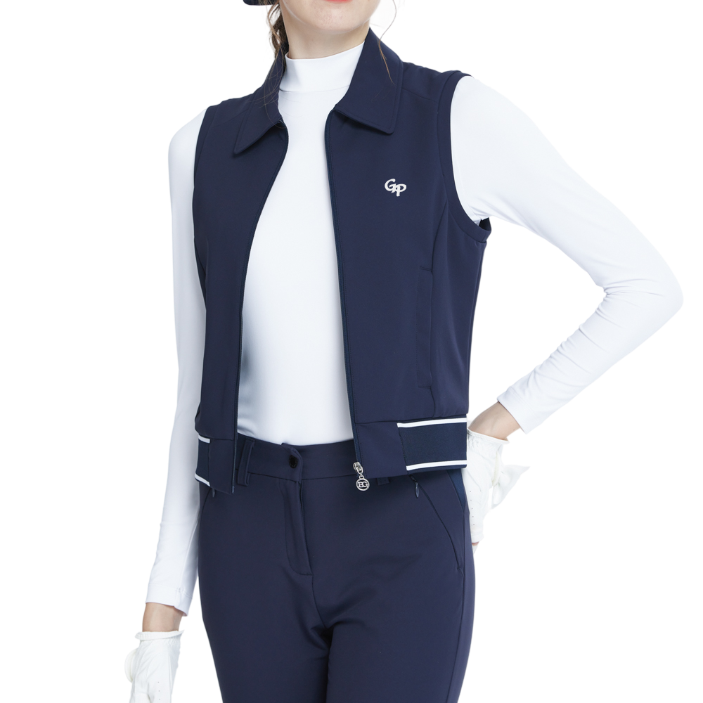 Short-sleeved double-layered vest (royal blue)