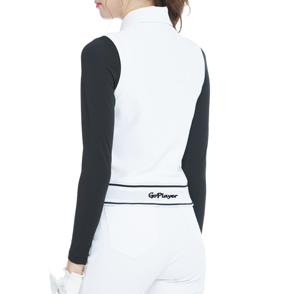 Short-sleeved double-layered vest (white)