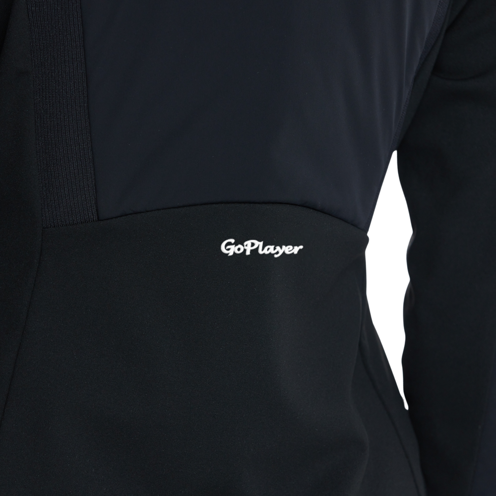 Brushed and quilted warm jacket (black)