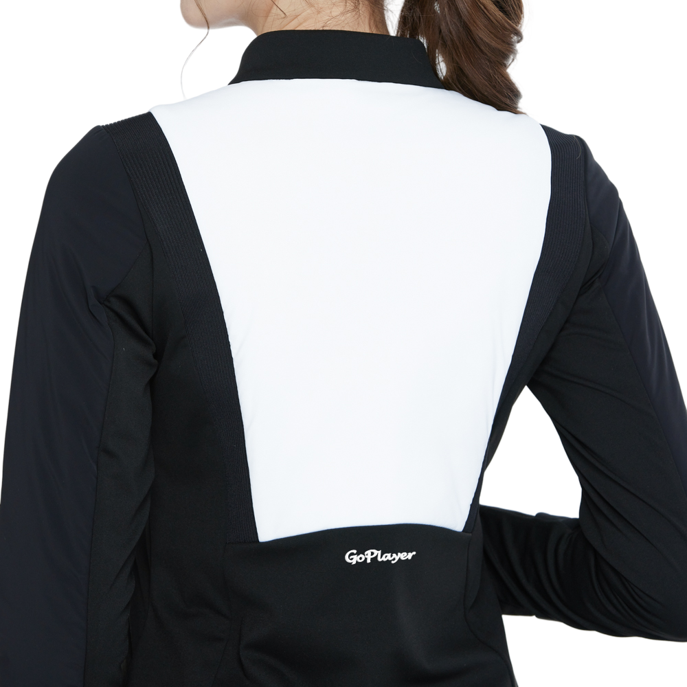 Brushed cotton-padded warm jacket (white)