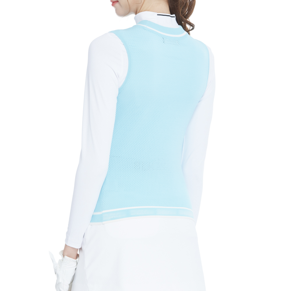 Golf knit crew neck vest (light blue)