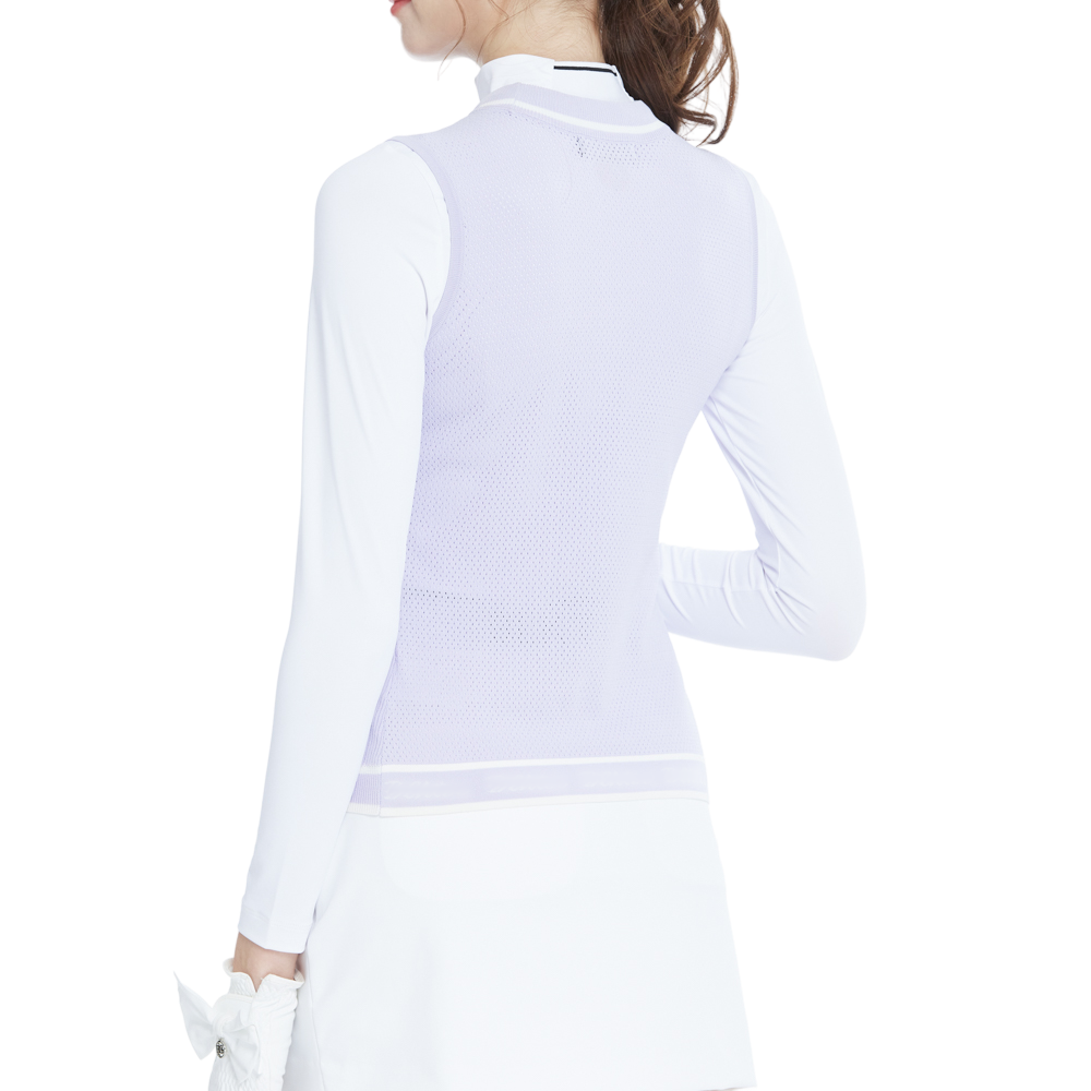 Golf knit crew neck vest (taro purple)