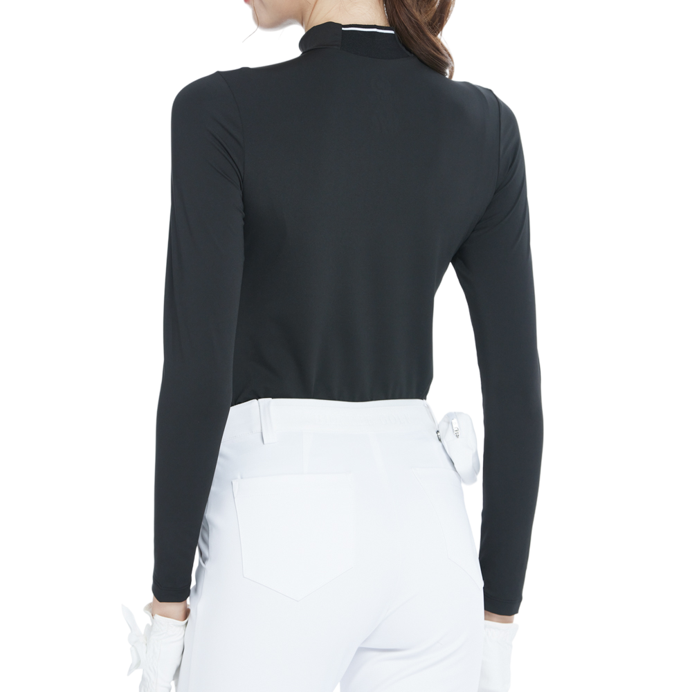 Round neck long-sleeved undershirt (black)
