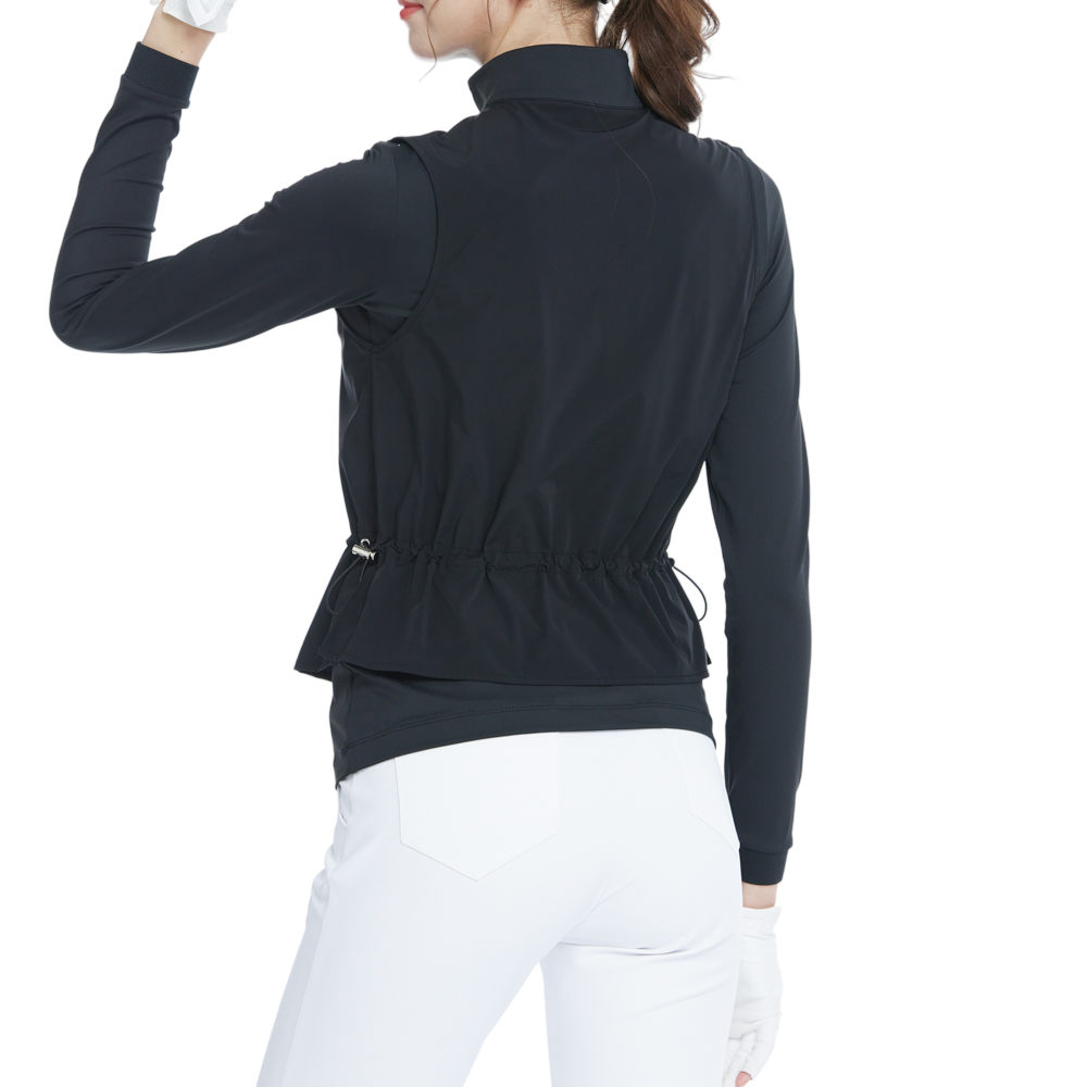 Two-piece vest long-sleeved top (black)