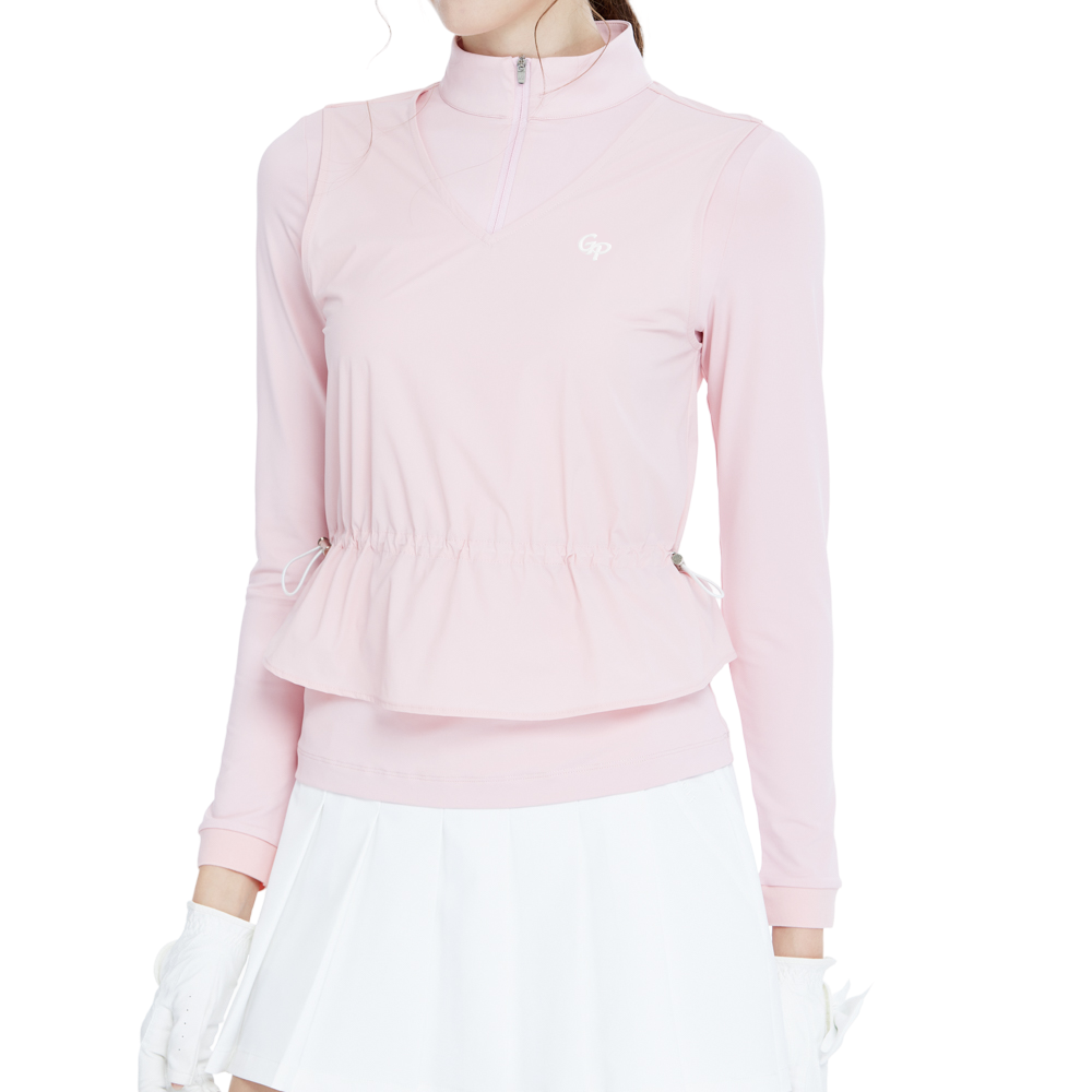 Two-piece long-sleeved vest top (pink)