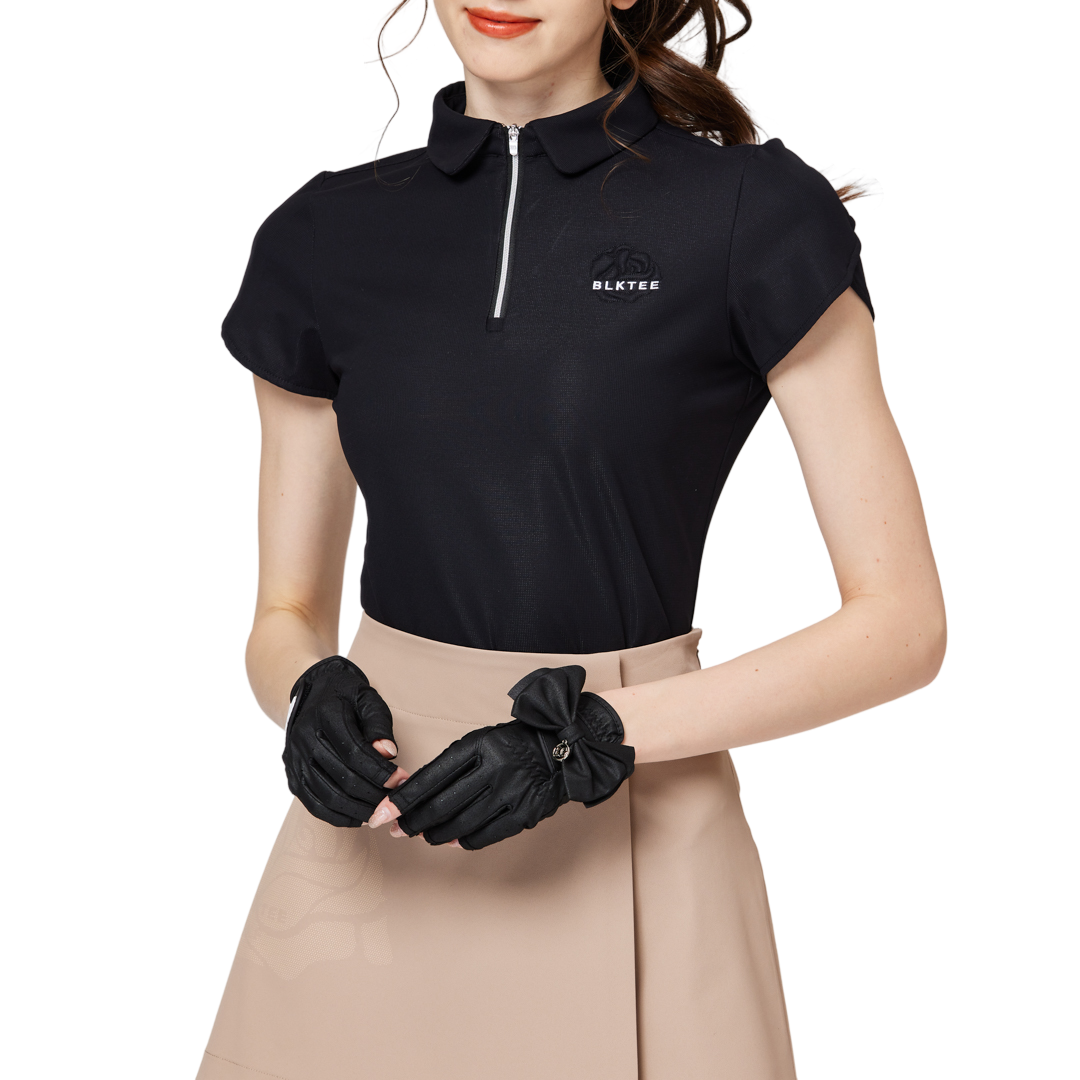 3D Embroidered Collar Short-Sleeved Top