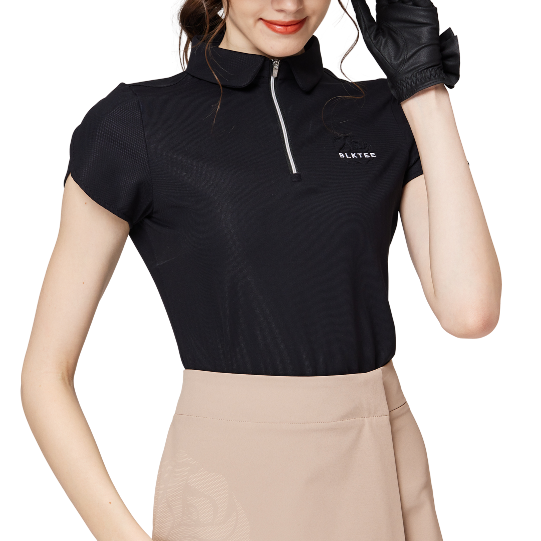 3D Embroidered Collar Short-Sleeved Top