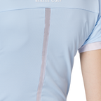 Beaded high-elastic stand-up collar women's short-sleeved top