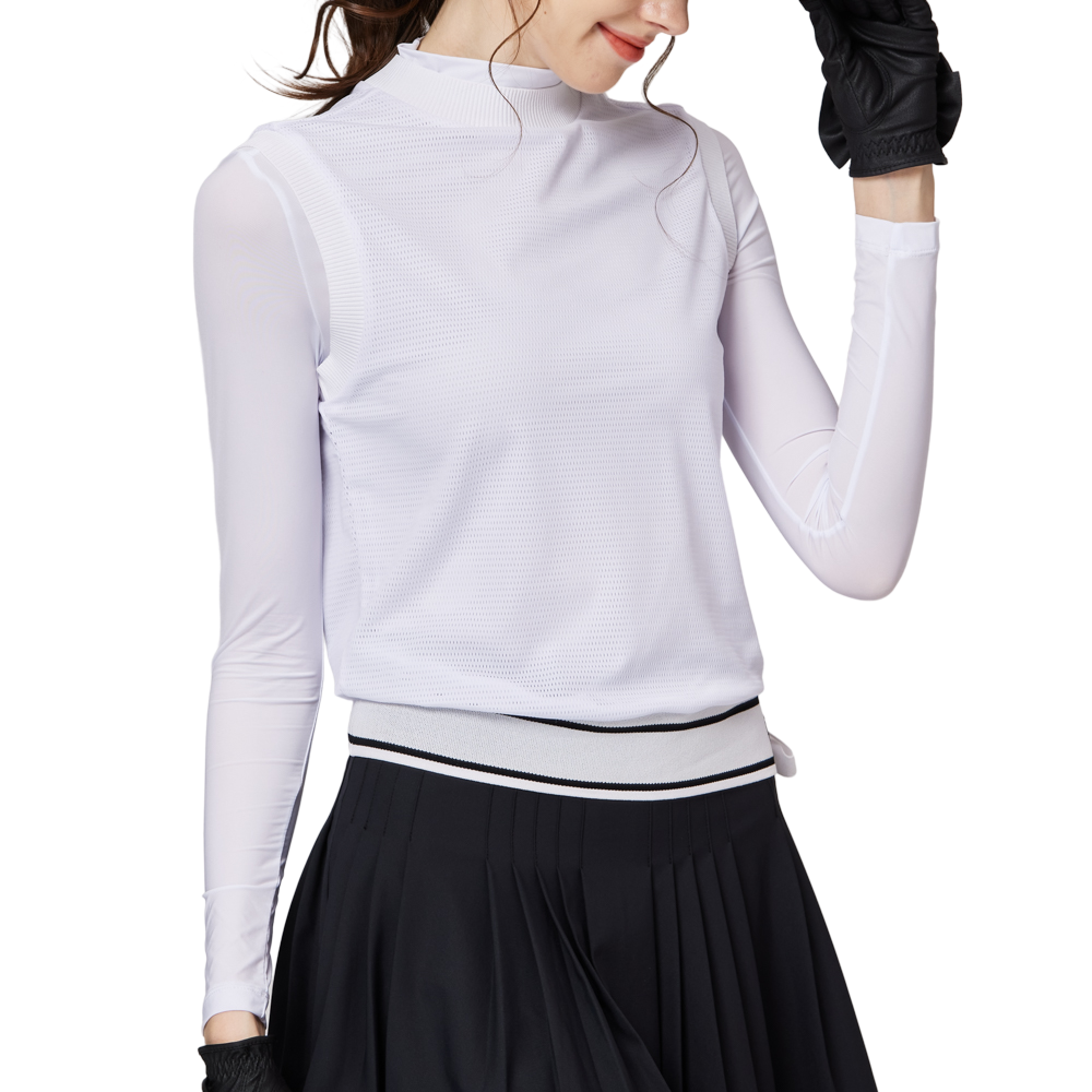 Mesh Faux Two-Piece Sunscreen Ice Silk Sleeve Cover