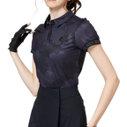 Color Printed Breathable Collared Women's Short-Sleeved Top