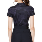 Color Printed Breathable Collared Women's Short-Sleeved Top