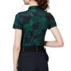 Color Printed Breathable Collared Women's Short-Sleeved Top