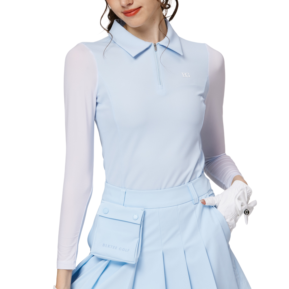 Zippered lapel ice silk sun protection sleeves