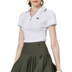 V-neck fitted waist women's short-sleeved top