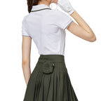 V-neck fitted waist women's short-sleeved top