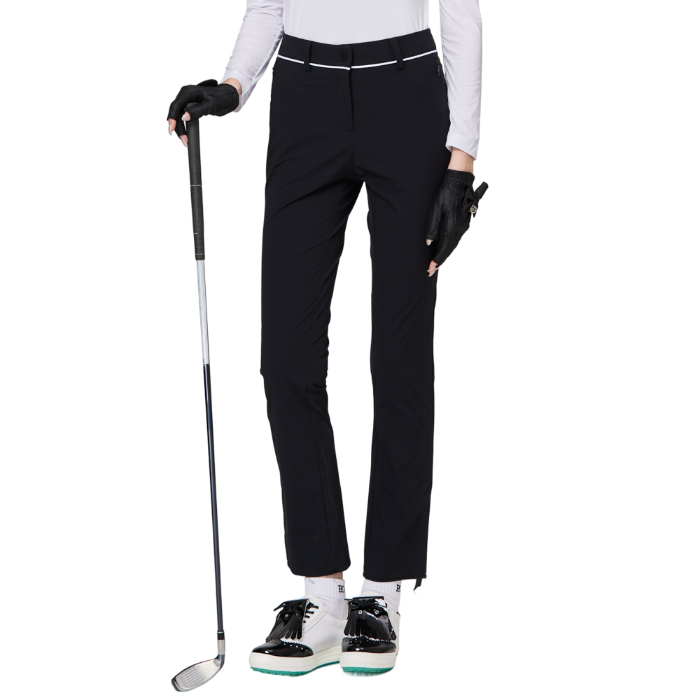 Thin elastic waist split women's trousers