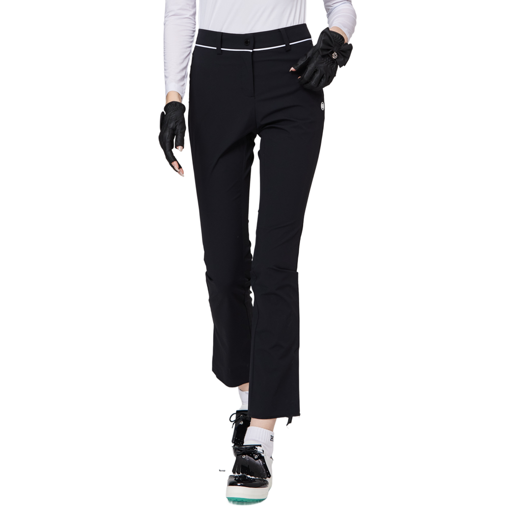 Thin elastic waist split women's trousers
