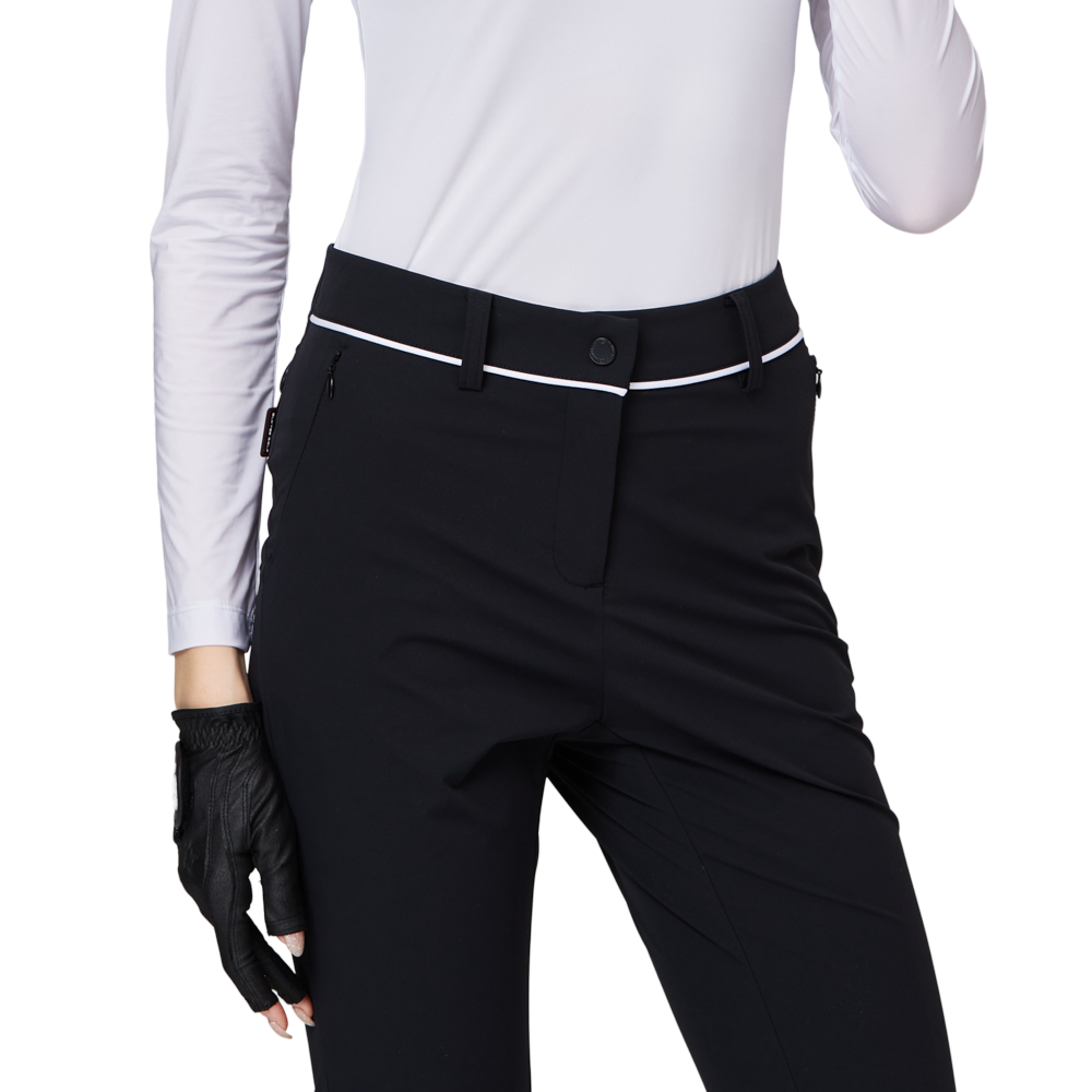 Thin elastic waist split women's trousers