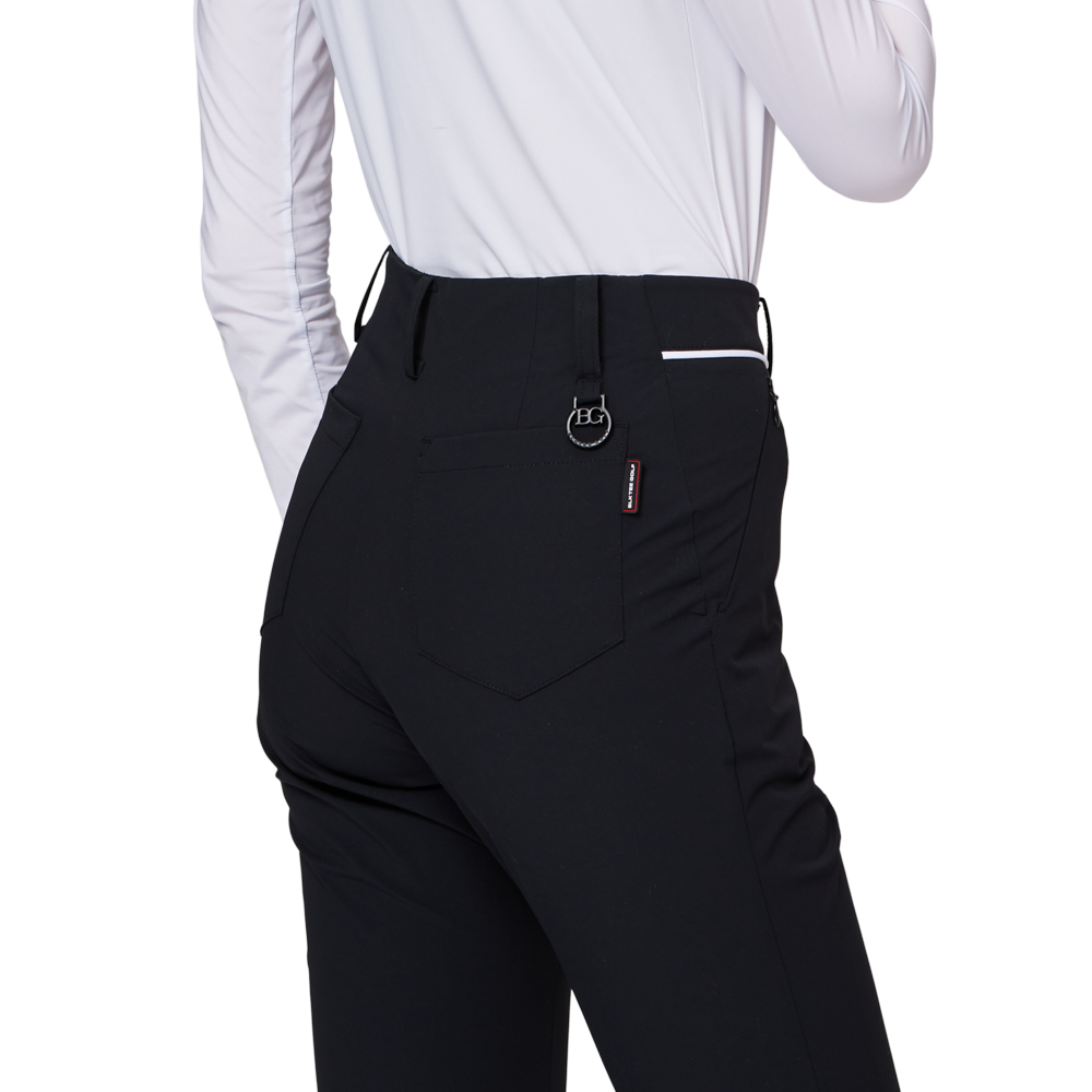 Thin elastic waist split women's trousers