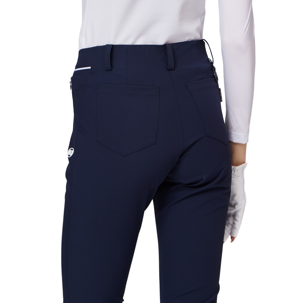 Thin elastic waist split women's trousers