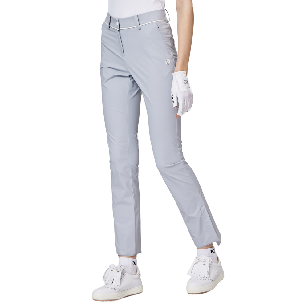 Thin elastic waist split women's trousers