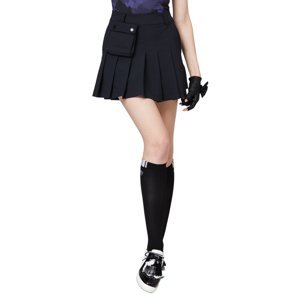 High-waisted wide-pleated women's short skirt