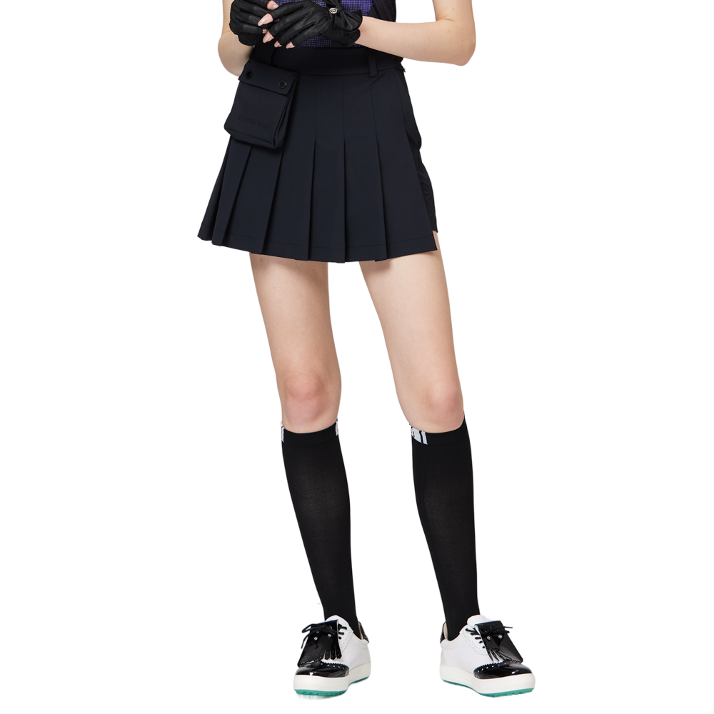 High-waisted wide-pleated women's short skirt