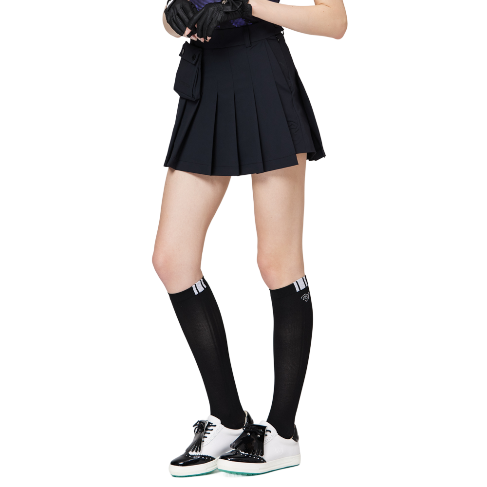 High-waisted wide-pleated women's short skirt