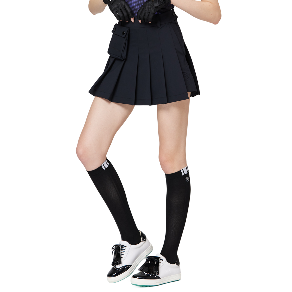 High-waisted wide-pleated women's short skirt