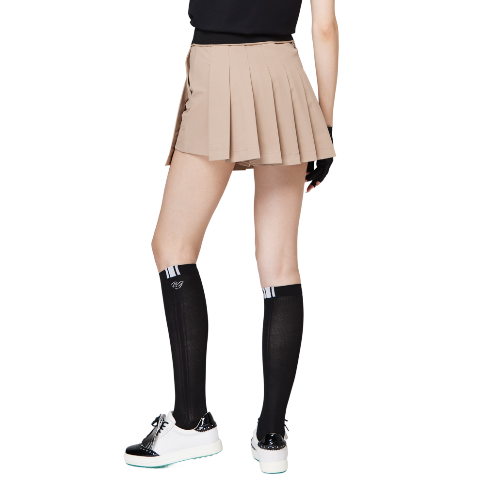 High-waisted wide-pleated women's short skirt