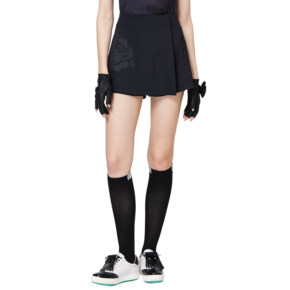 Printed high-waisted A-line women's shorts skirt