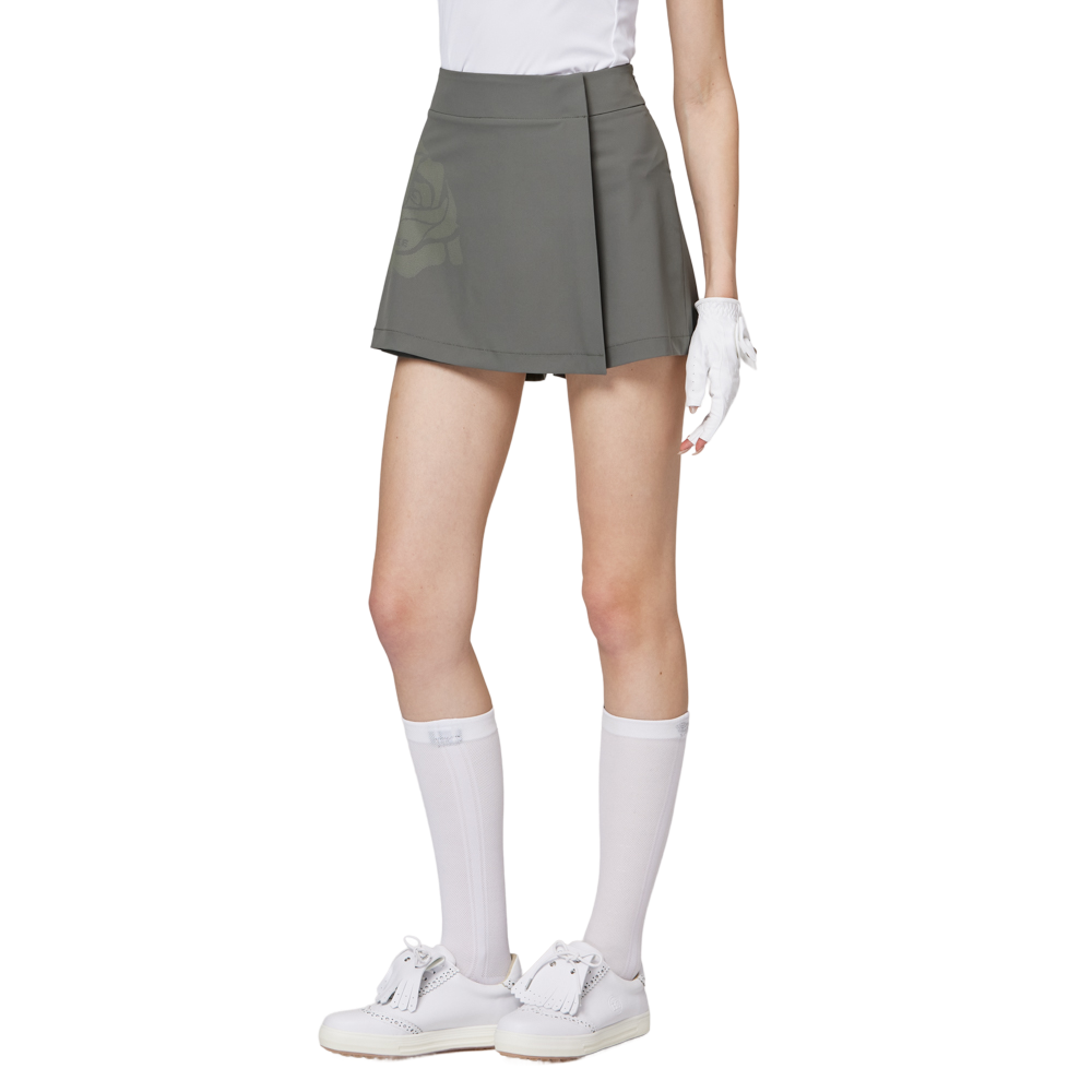 Printed high-waisted A-line women's shorts skirt