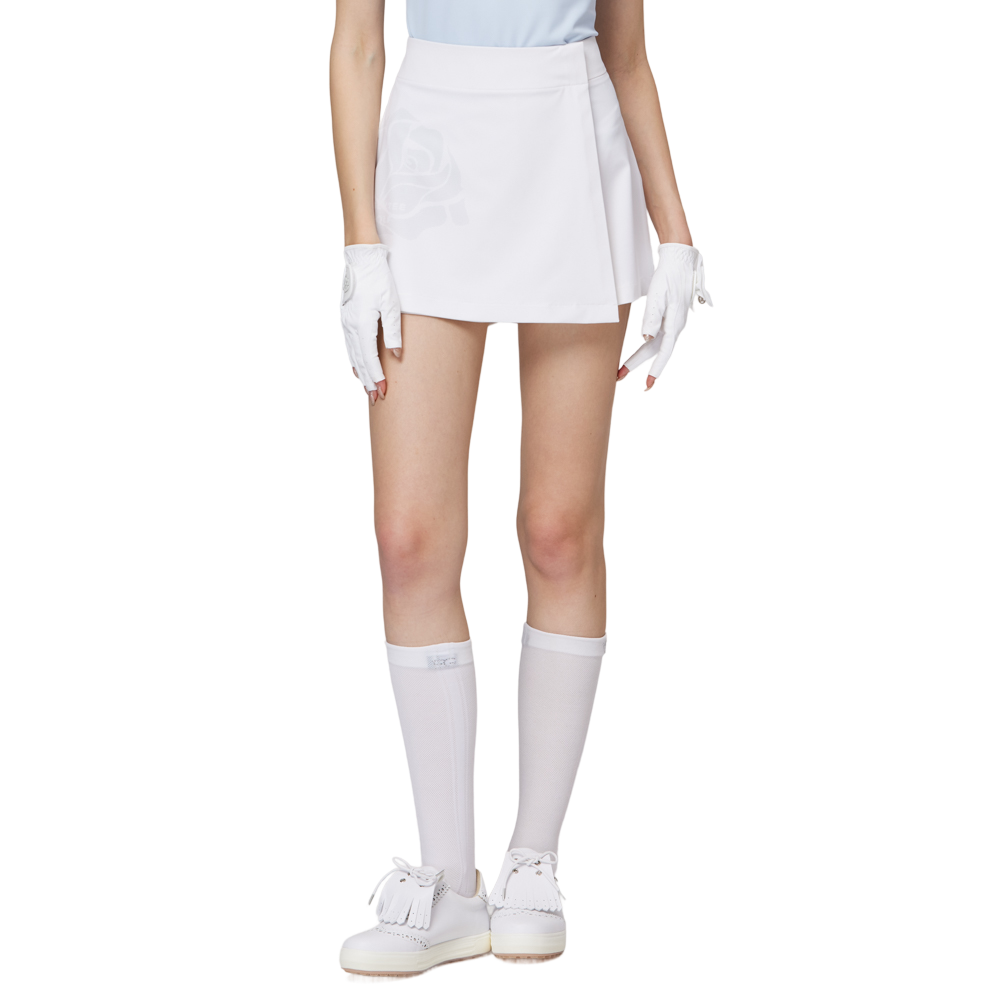 Printed high-waisted A-line women's shorts skirt