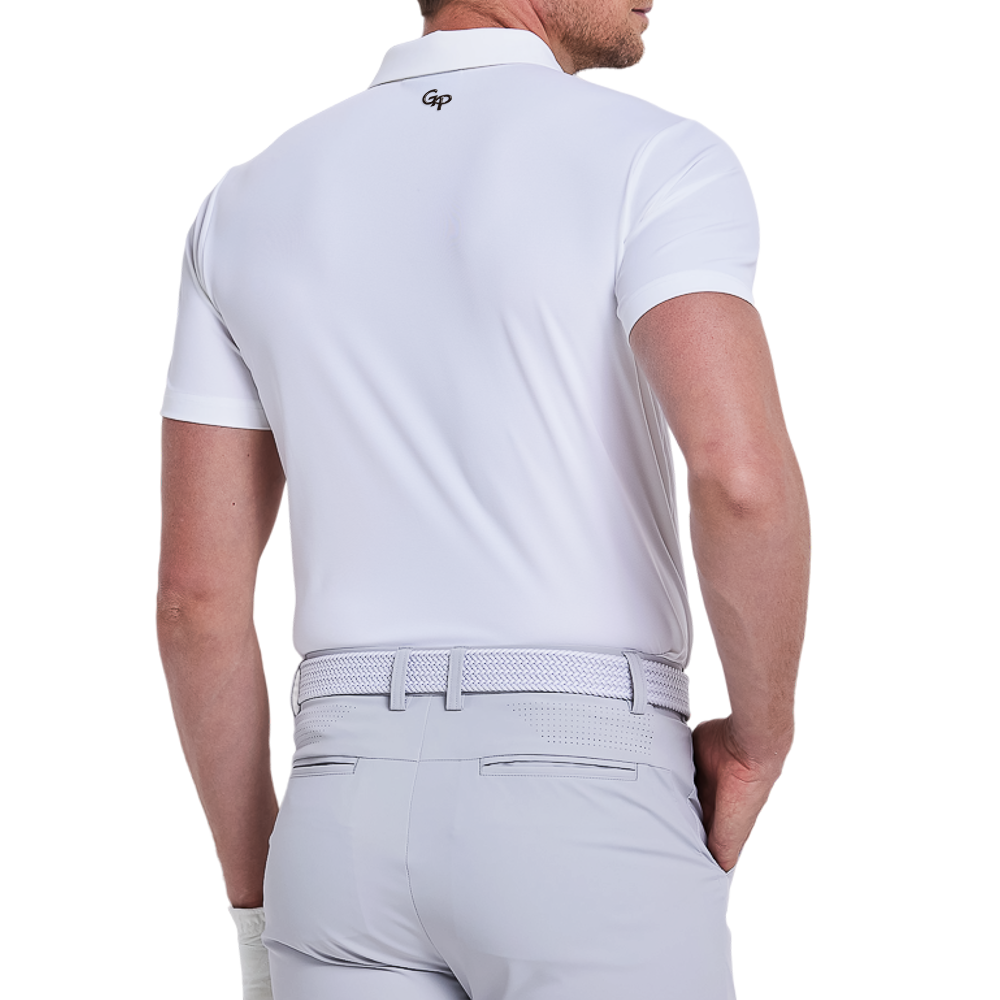 Men's imported striped short-sleeved shirt (white)