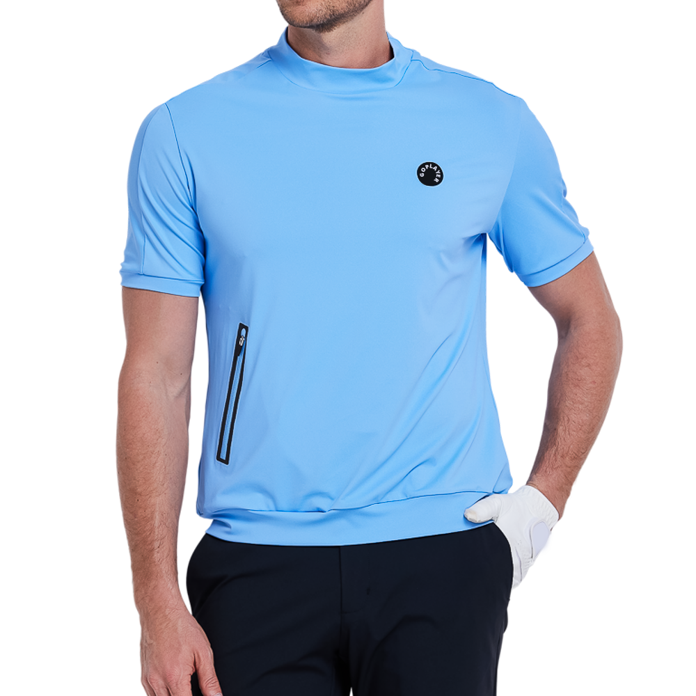 Men's moisture-wicking short-sleeved shirt (light blue)