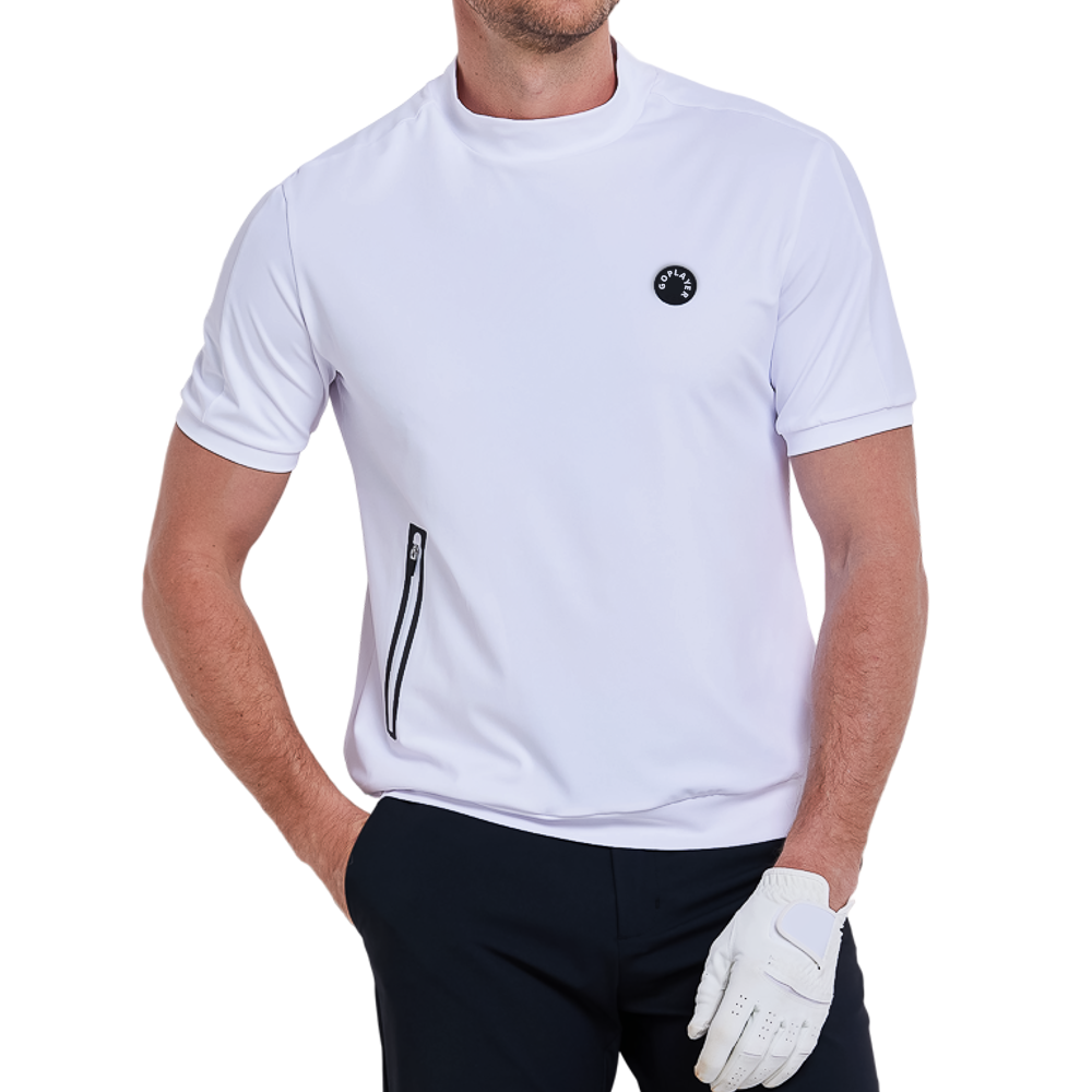 Men's moisture-wicking short-sleeved shirt (white)