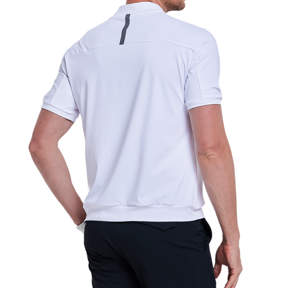 Men's moisture-wicking short-sleeved shirt (white)