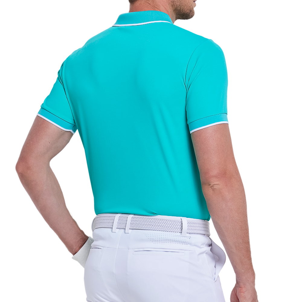 Men's Ice-Feel Jacquard Short-Sleeve T-Shirt (Teal Green)