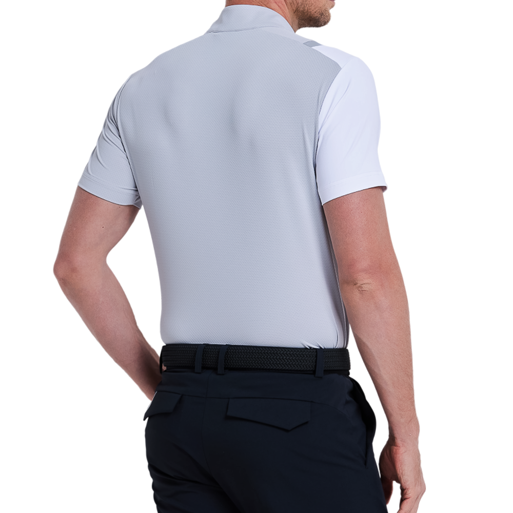 Men's checkered breathable short-sleeved shirt (light gray)